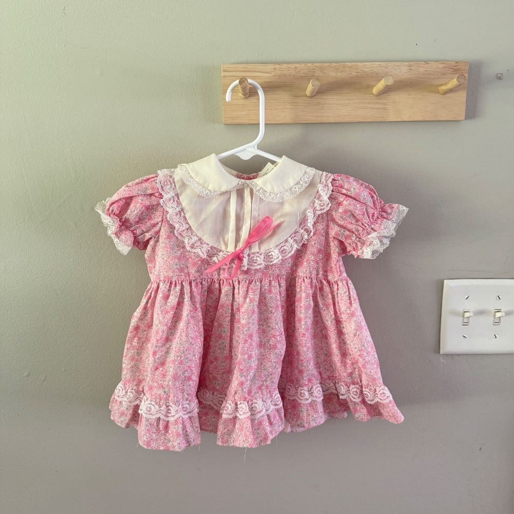 18M VTG pink floral dress